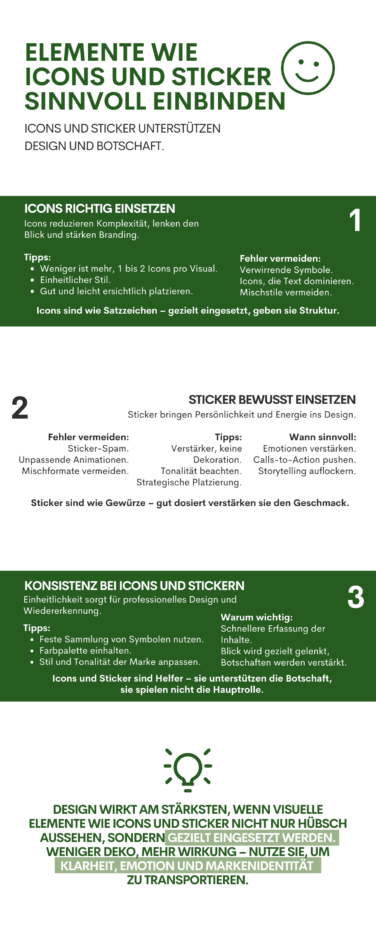 Elemente wie Icons und Sticker sinnvoll einbinden | UPLOAD Magazin